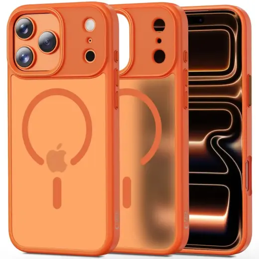 TECH-PROTECT MAGMAT maciņš ar MagSafe atbalstu telefonam Apple iPhone 17 Pro Max oranžs