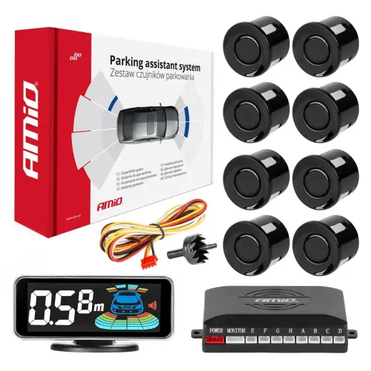 Parking assistant system LED-GRAF 3D 8 sensor black