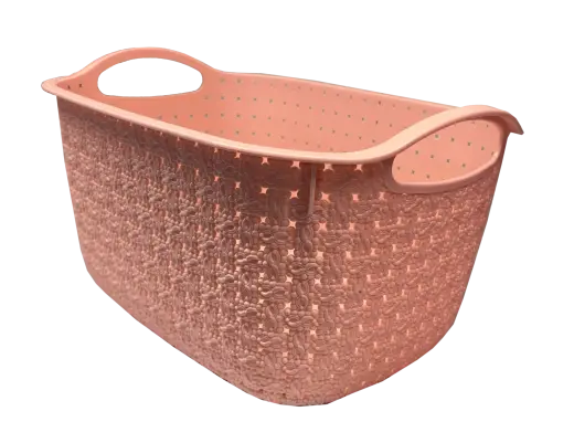 Small plastic basket Village 31x23x18cm, pink