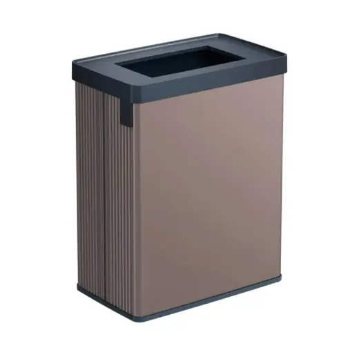 Atkritumu tvertne taisnstūrveida metalizēta Verto Recycle 54L pērļu rozā krāsā