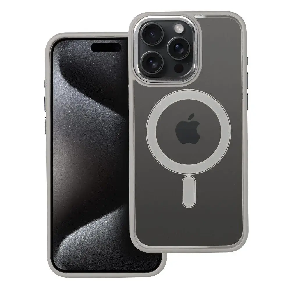 Color Edge Mag maciņš ar MagSafe atbalstu telefonam iPhone 15 Pro Max pelēks