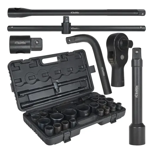 6-kant löökpadrunite komplekt 3/4" & 1" 17-65mm 26tk