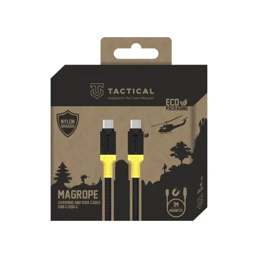 Tactical MagRope data transfer and charging cable | USB-C to USB-C | 1m | black, yellow