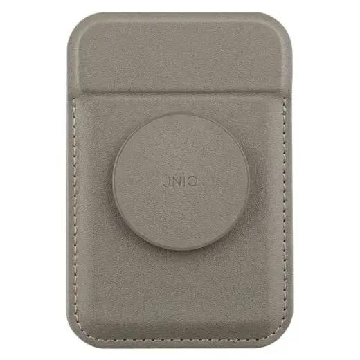 UNIQ Flixa magnetyczny portfel na karty z podpórką szary|flint grey MagSafe