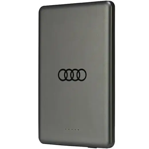 Audi Big Logo ārējais akumulators (powerbank) | 5000 mAh | 15W | USB-C, MagSafe | pelēks