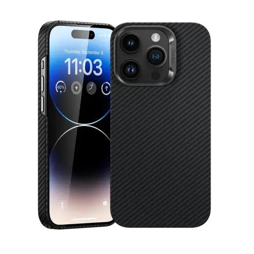 Benks Magnetic Armor Air Kevlar Case Metal Frame 600D for Iphone 15 Pro Max black