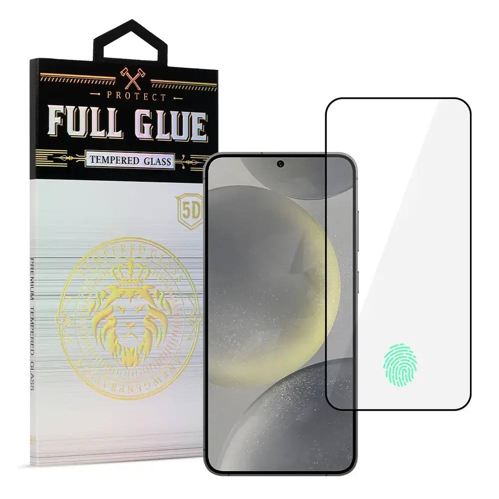 HARD Full Glue 5D aizsargstikls telefona ekrānam Galaxy S24 (saderīgs ar pirksta nospieduma sensoru)