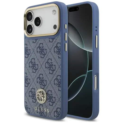 Case Guess 4G Strass Logo MagSafe for     iPhone 18 Pro Max / 17 Pro Max blue