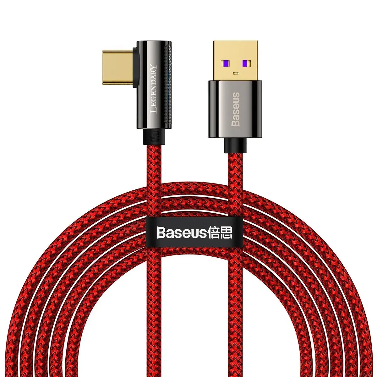 Cable USB to USB-C Baseus Legend Series, 66W, 2m (red)