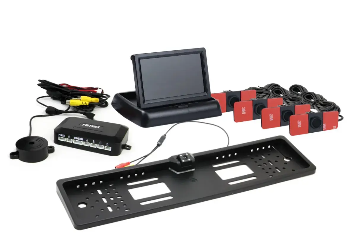 Parking assistant system TFT02 4,3" with HD-402-LED 4 sensors black inside mount