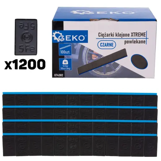 XTREME klijuojami ratų svarmenys 100x12x5g, juodi (6kg)