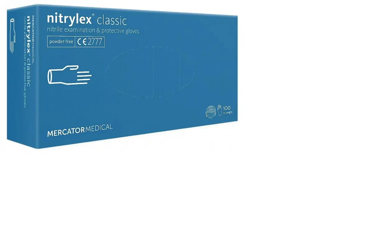 Mercator Nitrile gloves Nitrylex Classic, powder-free, blue, size XL, 100pcs