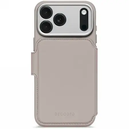 Decoded Leather Detachable Wallet MagSafe case for iPhone 17 Pro - beige