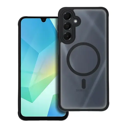 Full Matte Mag Cover telefono dėklas su MagSafe palaikymu Samsung Galaxy A16 4G (A165) | A16 5G (A166) juodas