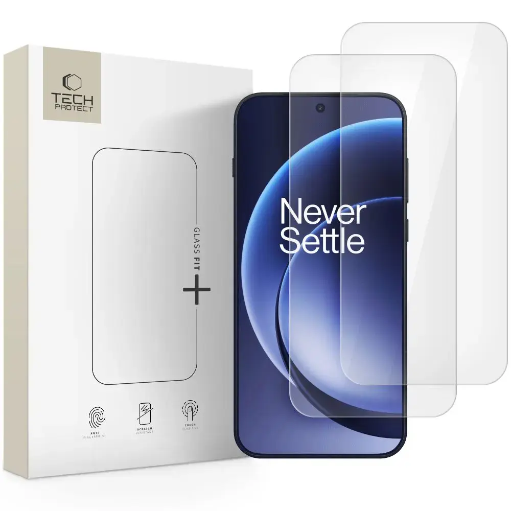 SZKŁO HARTOWANE TECH-PROTECT GLASS FIT+ 2-PACK ONEPLUS 15 CLEAR