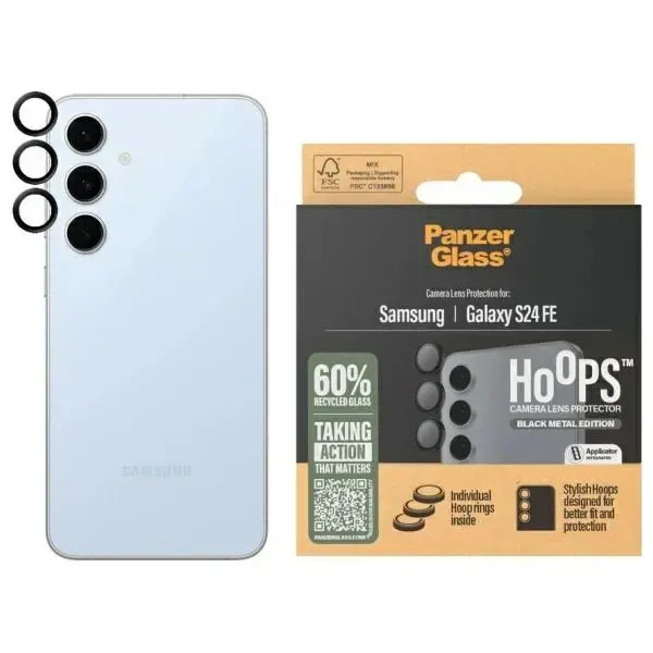 PanzerGlass Hoops Camera Sam S24 FE S721  black 1464 camera lens protector hoop optic rings