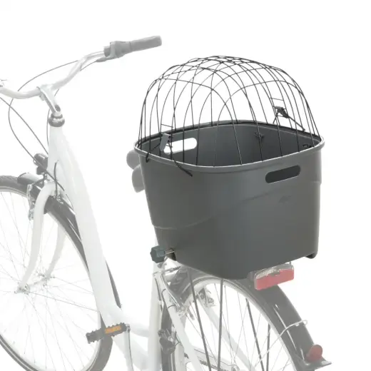 Grozs suņu pārvadāšanai: Trixie Bicycle basket for bike racks, plastic|metal, 36 × 47 × 46 cm, grey