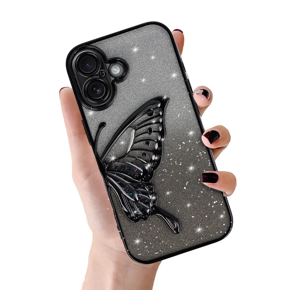 Tel Protect Butterfly Water maciņš telefonam iPhone 17 melns