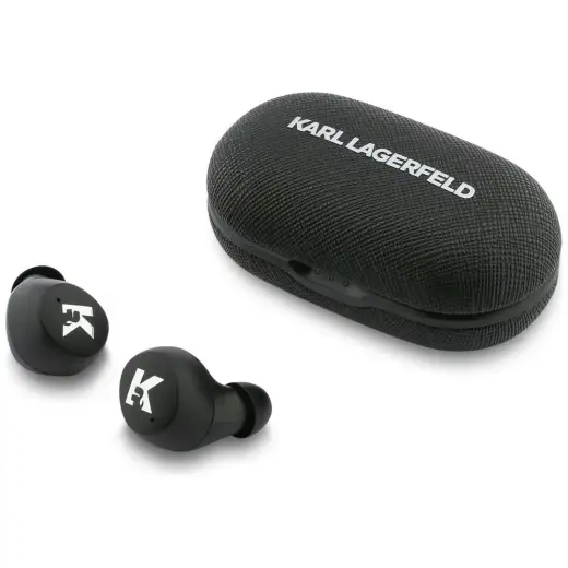 Earphone TWS Karl Lagerfeld Saffiano    Logo ENC black