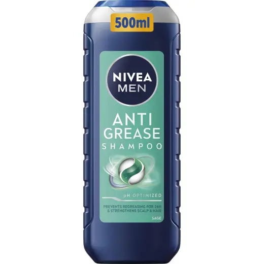NIVEA, Shampoo, Shampoo Mit Salbei Für Fettiges Haar Für Herren (Antifettshampoo) Farbton: 500 Ml (500ml)