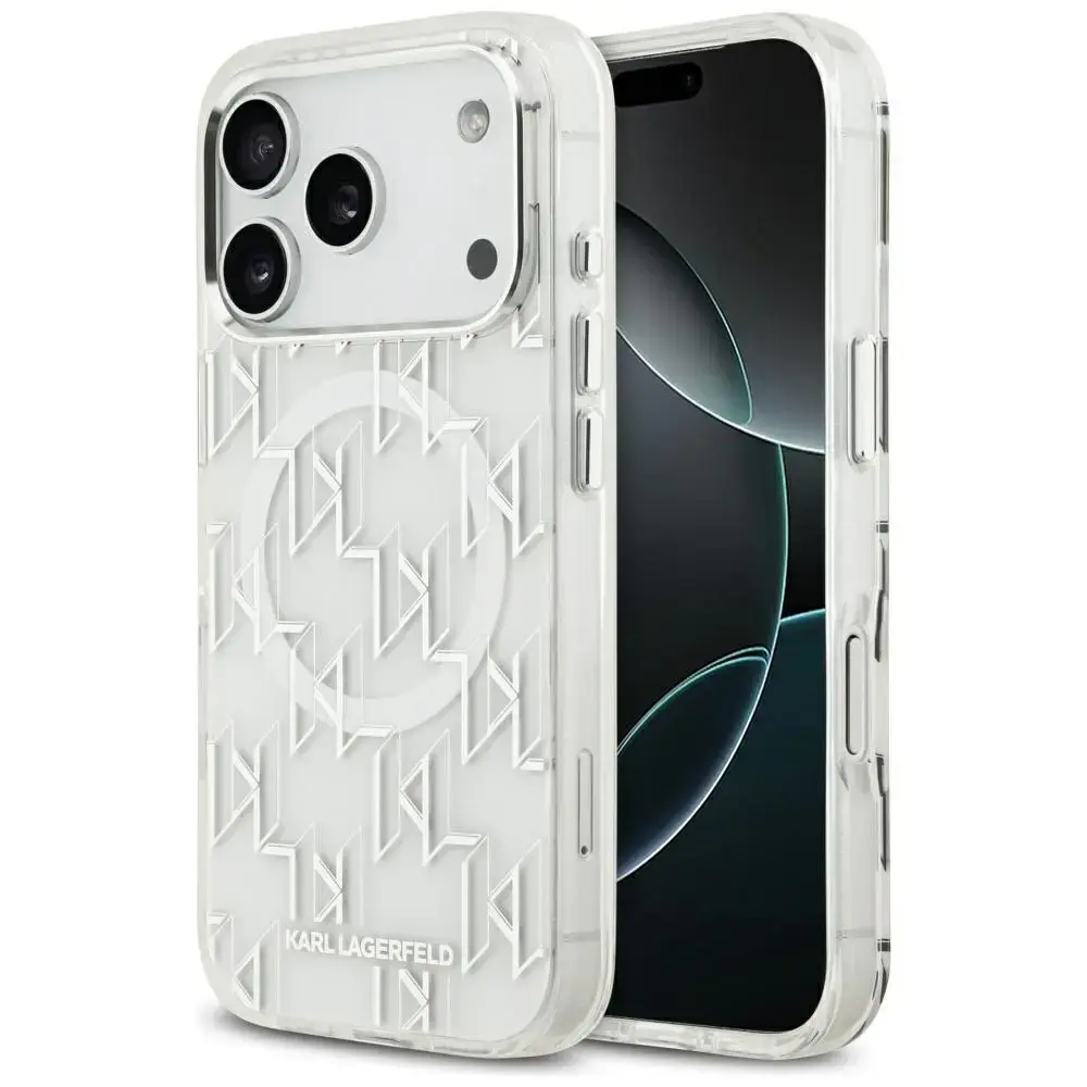 Etui Karl Lagerfeld IML KL Monogram       MagSafe do iPhone 17 Pro biały