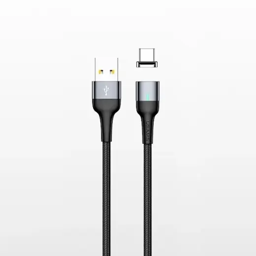 USAMS SJ328 duomenų perdavimo ir įkrovimo laidas | USB-A į Micro USB | 15W | 1m | pilkas