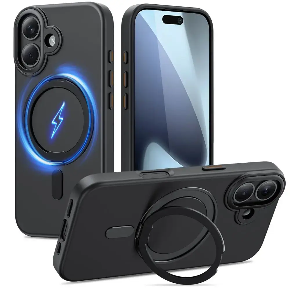 TECH-PROTECT MAGRING MAGSAFE maciņš ar MagSafe atbalstu telefonam iPhone 17 melns