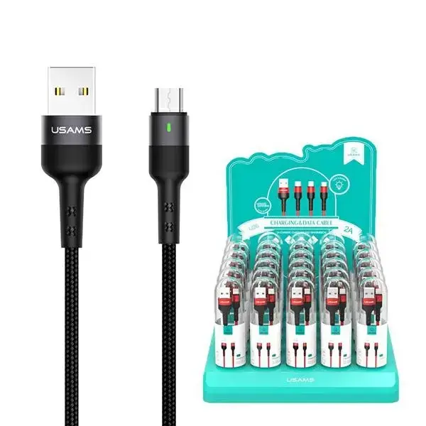 USAMS SJ312 data transfer and charging cable | USB-A to Micro USB | 10W | 1m | black