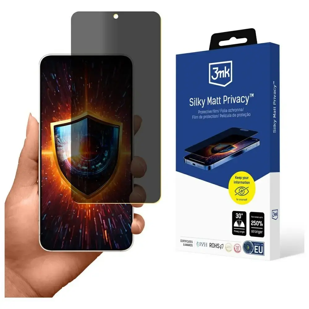 3MK Silky Matt Privacy matēta aizsargplēve telefona ekrānam Samsung Galaxy S25 Edge (S937) (privātuma efekts)