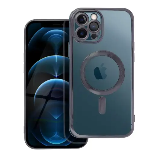 Electro Mag Cover telefono dėklas su MagSafe palaikymu iPhone 12 Pro Max juodas