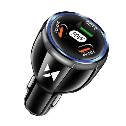 Wozinsky WCCCA car charger | 90W | PD, QC | USB-C, USB-A | black