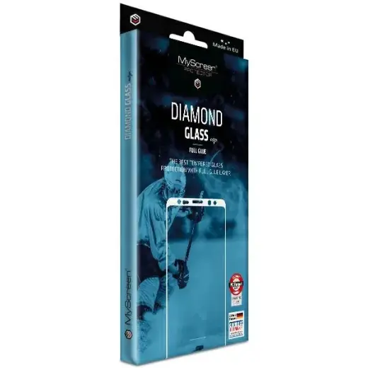 MyScreen Diamond Glass Edge pilnai dengiantis grūdintas stiklas telefonui iPhone 13 | iPhone 13 Pro 6,1" juodas
