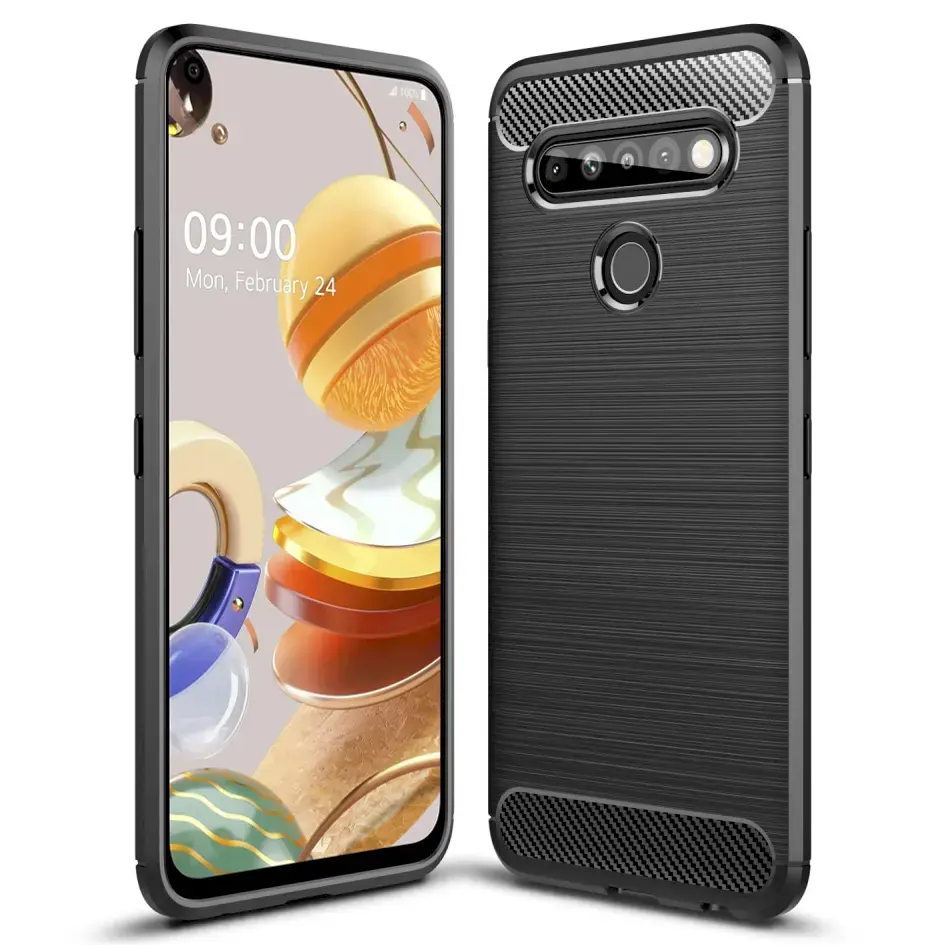 Fusion Trust Back Case Silicone Case For LG K61 Black