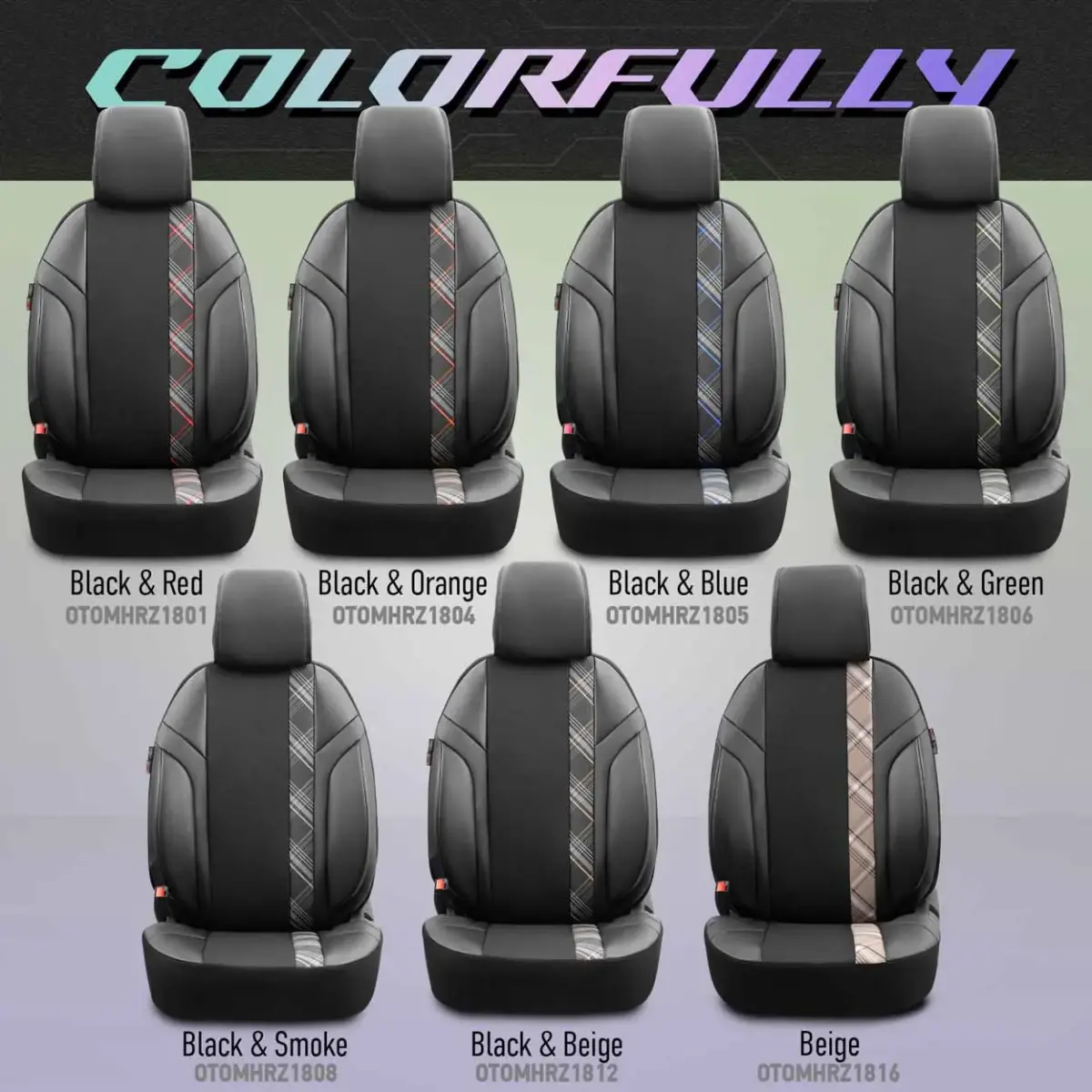 Car seat covers set OTOM HORIZON 1801 RED 3-ZIP