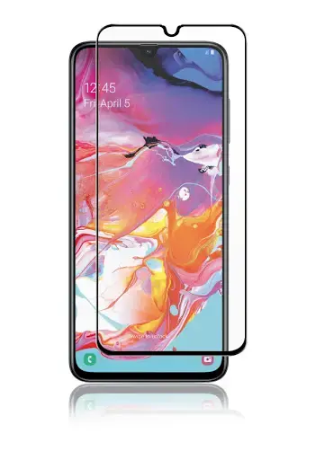 HOFI Fusion Full Glue 5D Aizsargstikls pilnam ekrānam ar rāmi telefonam Samsung Galaxy A70 Melns