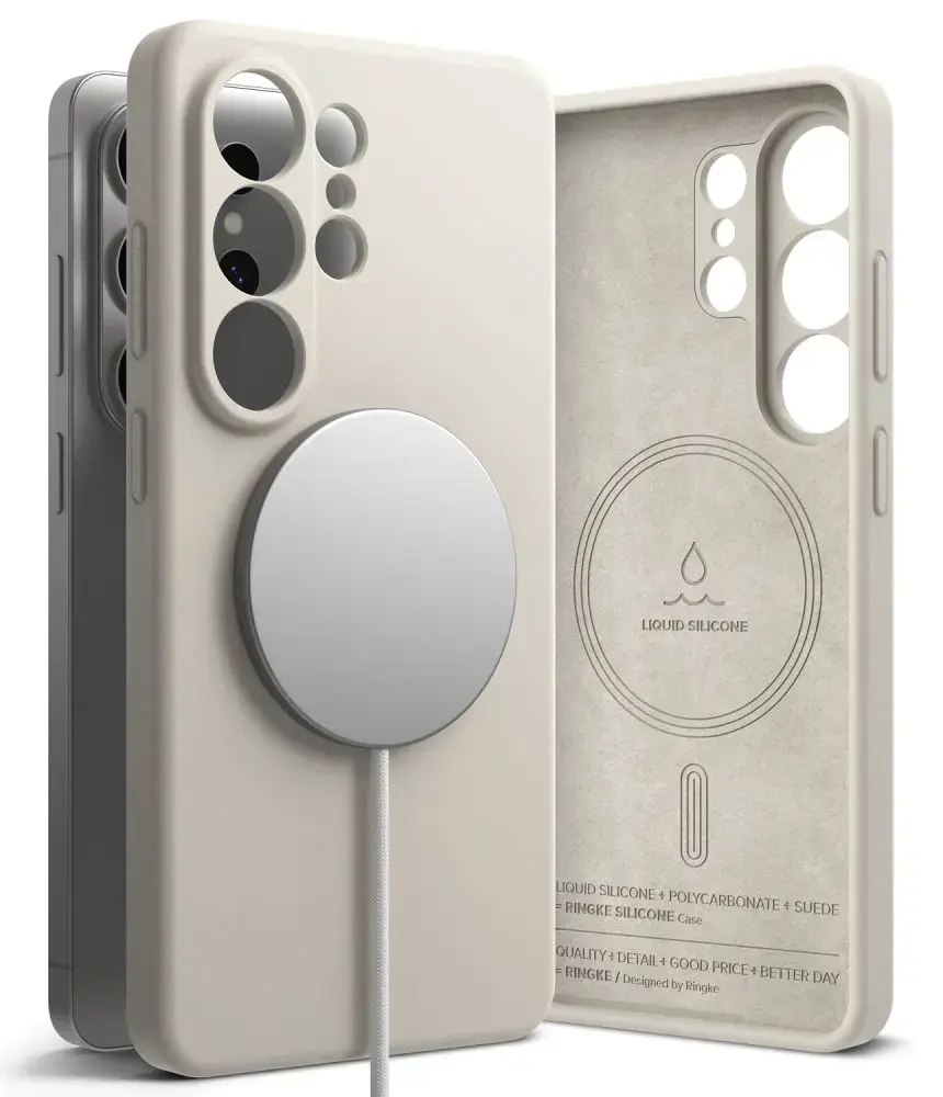 Ringke Silicone maciņš ar MagSafe atbalstu telefonam Samsung Galaxy S26 Ultra (S948) pelēks
