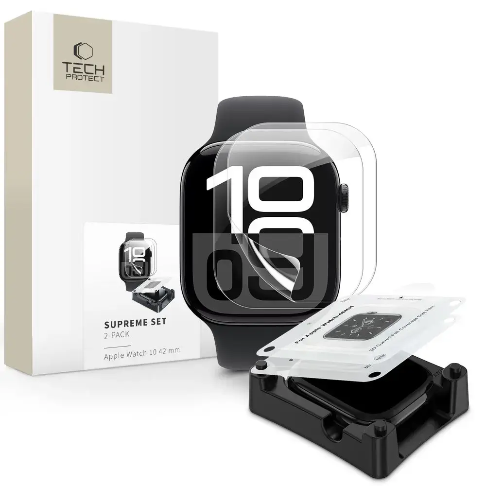 TECH-PROTECT HYDROGEL FILM SUPREME SET 2-PACK APPLE WATCH 10 (42 MM) CLEAR