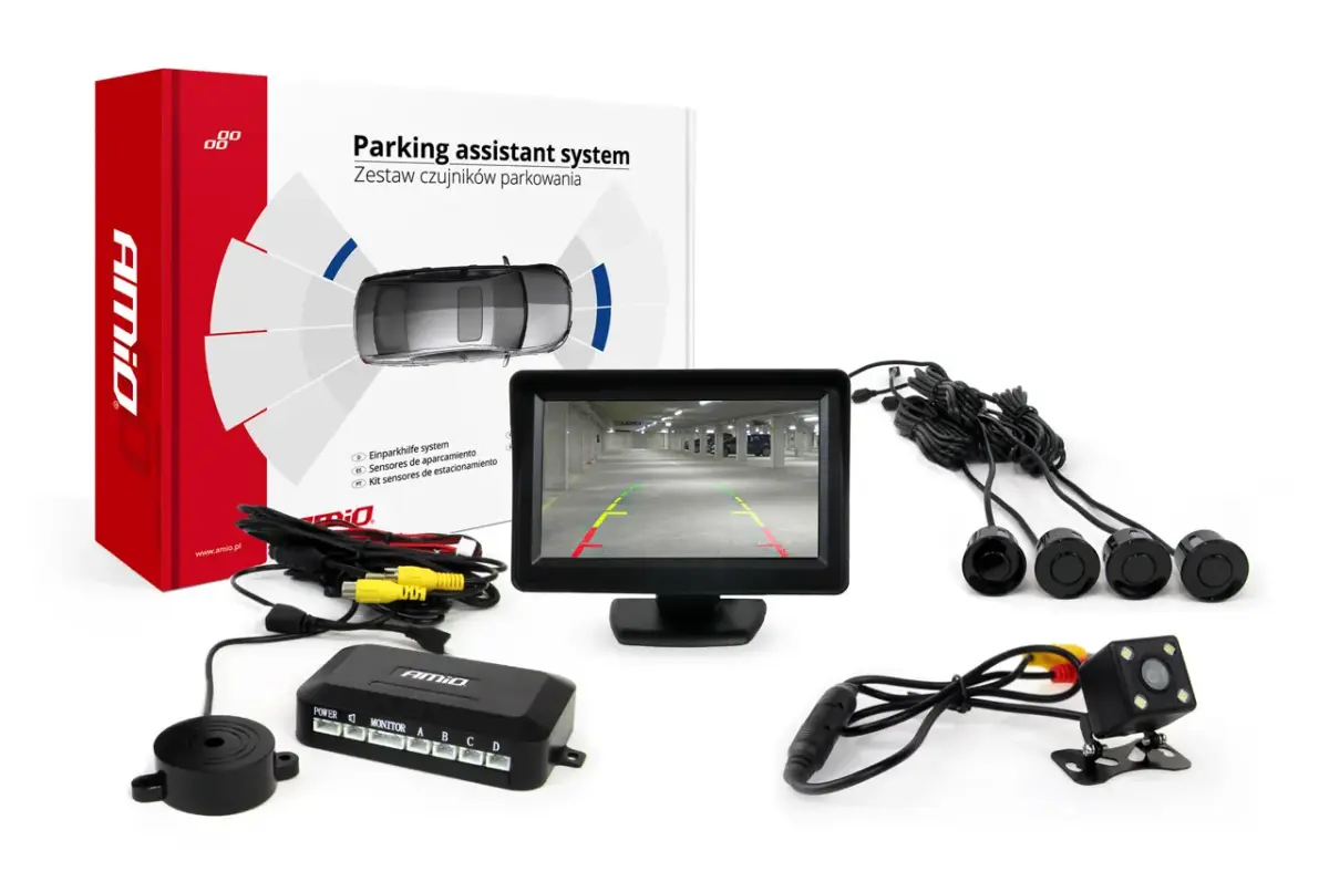 Parking assistant system TFT01 4,3" with HD 315 LED 4 sensors black