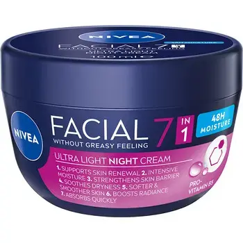 Nivea Facial Ultra light Night Cream - Hydratační noční krém 100ml