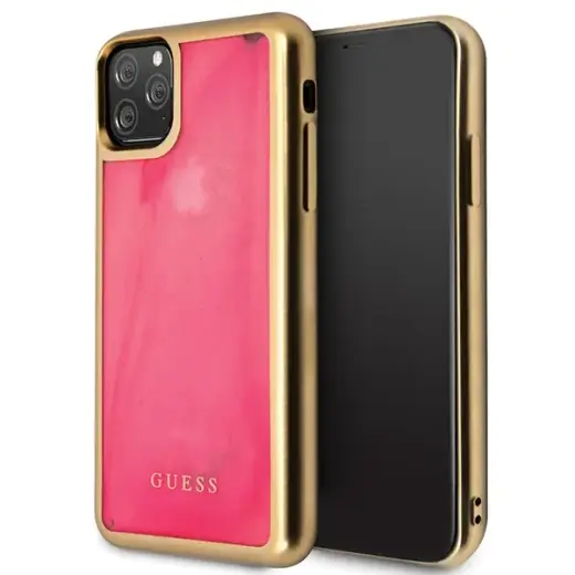 Guess GUHCN58GLTRPI iPhone 11 Pro różowy|pink hard case Glow in the Dark Sand Matte