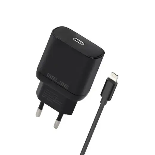 Charger wall travel charger | 30W | GaN | USB-C | with Lightning cable included | black
