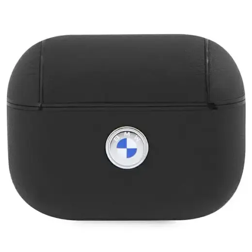 BMW BMAP2SSLBK AirPods Pro 2 cover czarny|black Geniune Leather Silver Logo