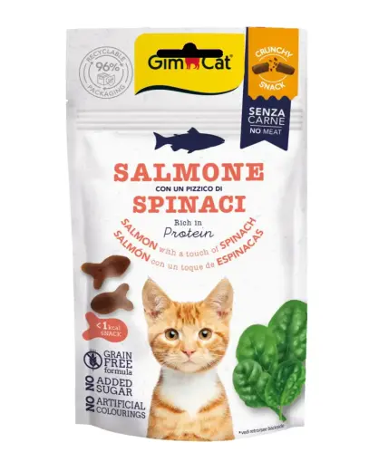 Gardumi kaķiem - Gimborn CRUNCHY SNACK SALMON& SPINACH 50g
