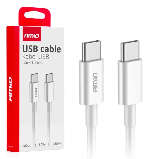AMiO AMIO-03897 duomenų perdavimo ir įkrovimo laidas | USB-C į USB-C | 60W | 2m