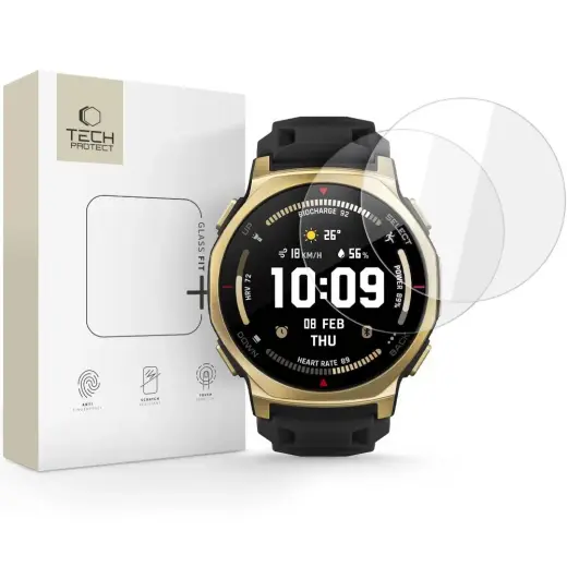 SZKŁO HARTOWANE TECH-PROTECT GLASS FIT+ 2-PACK AMAZFIT T-REX 3 PRO 44MM CLEAR