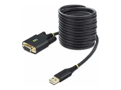 StarTech.com 10ft (3m) USB to Null Modem Serial Adapter Cable, Interchangeable DB9 Screws|Nuts, COM Retention, USB-A to RS232, FTDI, Level-4 ESD Protection, Windows|macOS|ChromeOS|Linux - Rugged TPE Construction (1P10FFCN-USB-SERIAL) - USB | serial cable