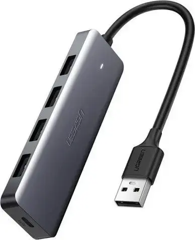 Ugreen Adapter 4in1 UGREEN Hub USB to 4x USB 3.0 + USB-C (gray)