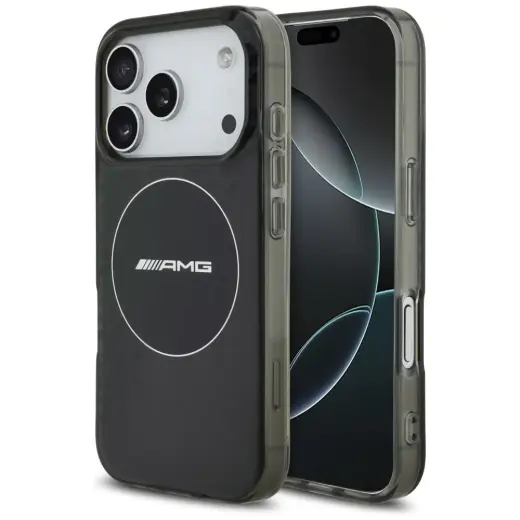 AMG Double Layer clear telefoniümbris MagSafe toega seadmele iPhone 17 Pro must