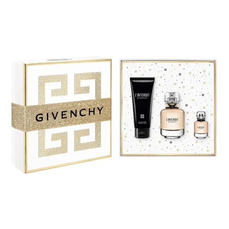 Givenchy L'Interdit Gift Set 50ml EDP + 75ml Body Lotion + 75ml Shower Gel + 10ml EDP