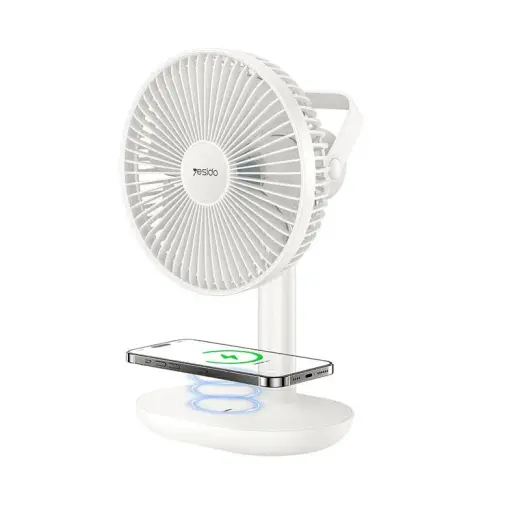 YESIDO DESK FAN YF16 3600mAh (FAN WITH CHARGING FUNCTION 15W) WHITE